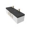 Castello Usa Thames 60-inch White Vanity Set with Black Top and Gold Handles CB-MC-60W-GLD-20146-BL - alternate 7